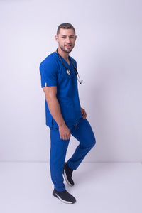 Uniforme Médico COUS Van Gogh Azul Rey Hombre
