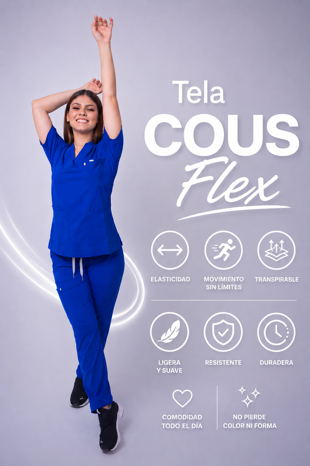 Uniforme Médico COUS Van Gogh Azul Rey Mujer