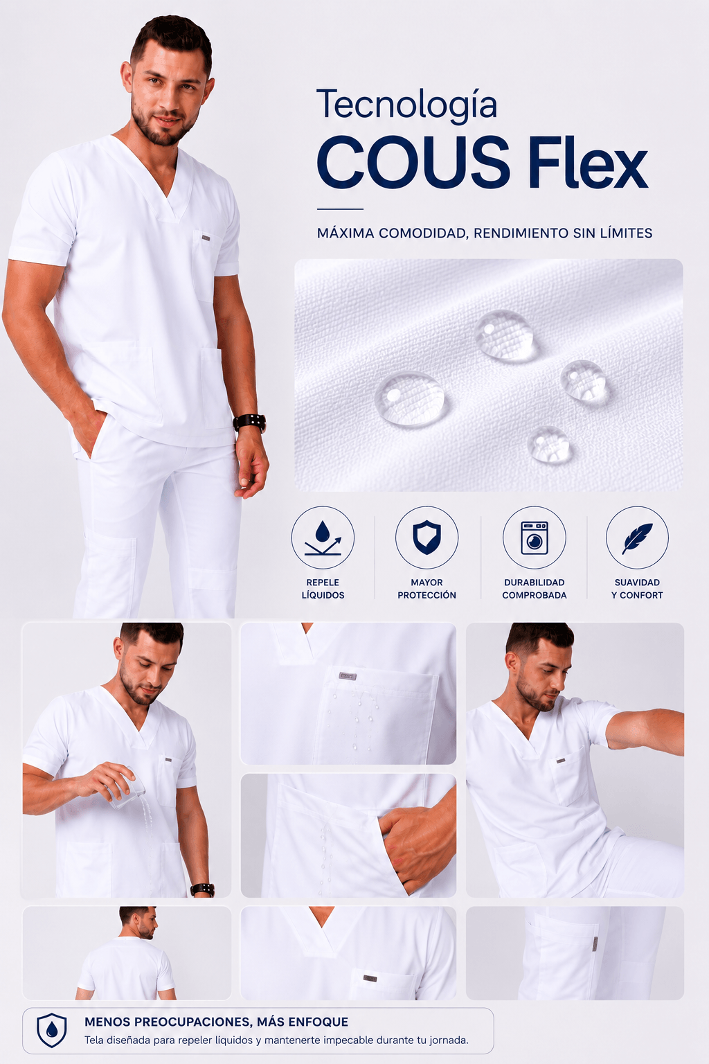 Uniforme Médico COUS Van Gogh Blanco Hombre