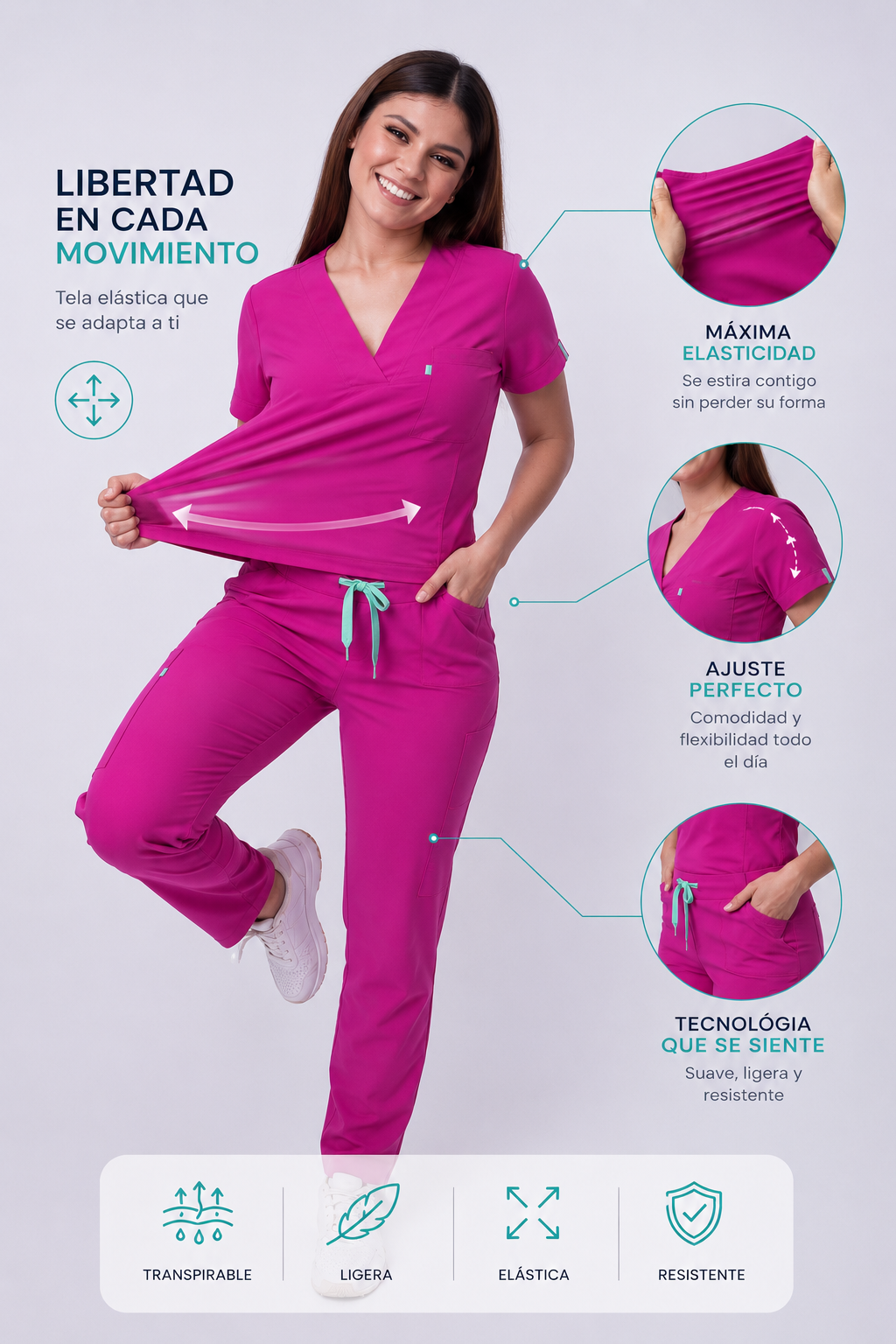 Uniforme Médico COUS Van Gogh Fucsia Mujer