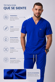 Uniforme Médico COUS Van Gogh Azul Rey Hombre