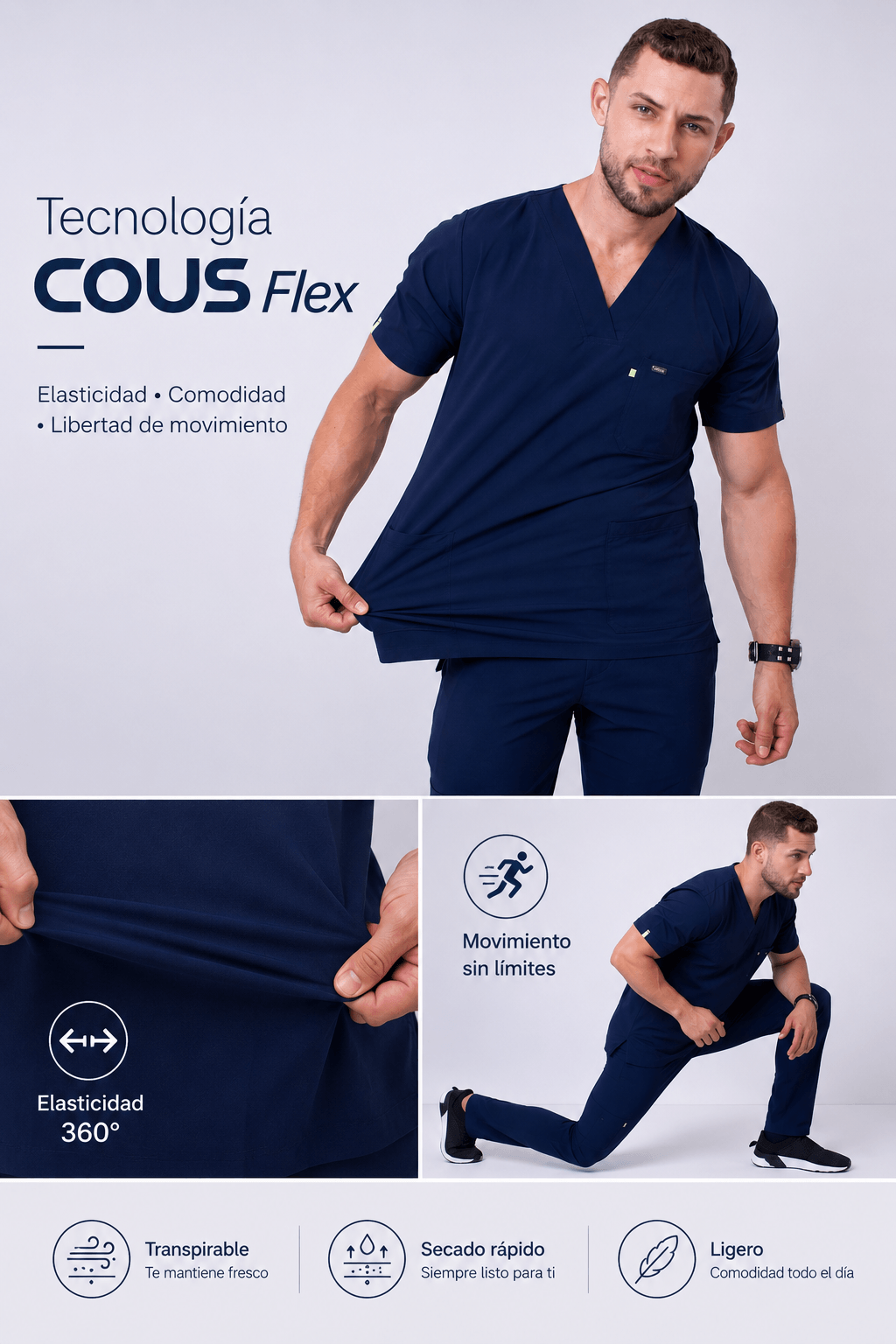 Uniforme Médico COUS Van Gogh Azul Día Hombre